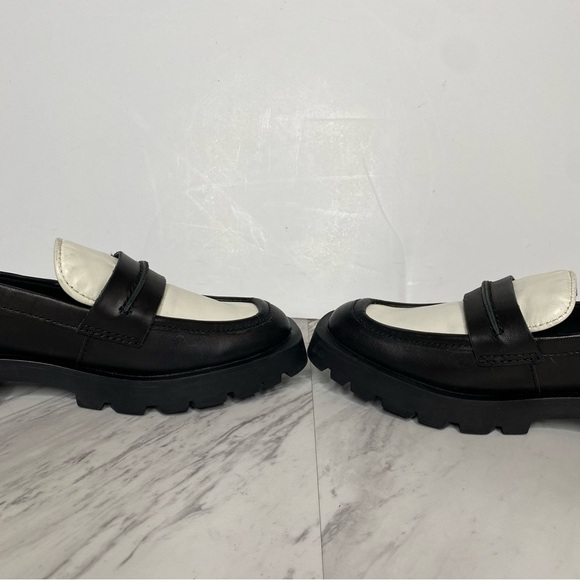 Dolce Vita Elias Black White Leather Square Toe Loafer 6 1/2 - Picture 6 of 16